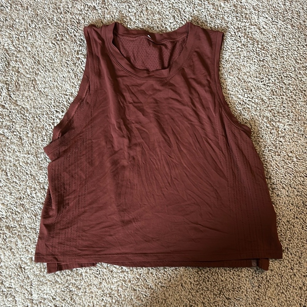 lululemon athletica Brown/Orange Crop Tank Top
